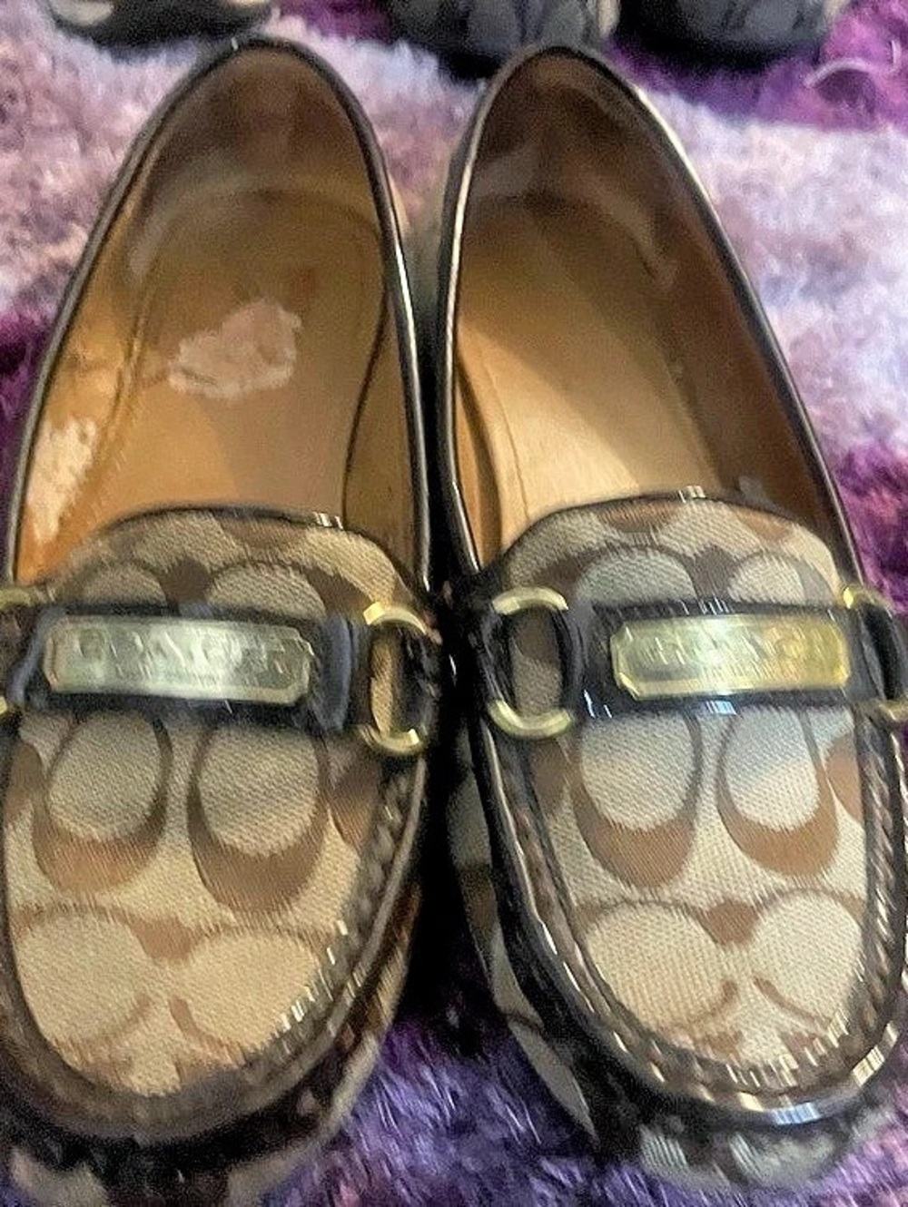 Coach Signature Monogram Moccasins in Brown